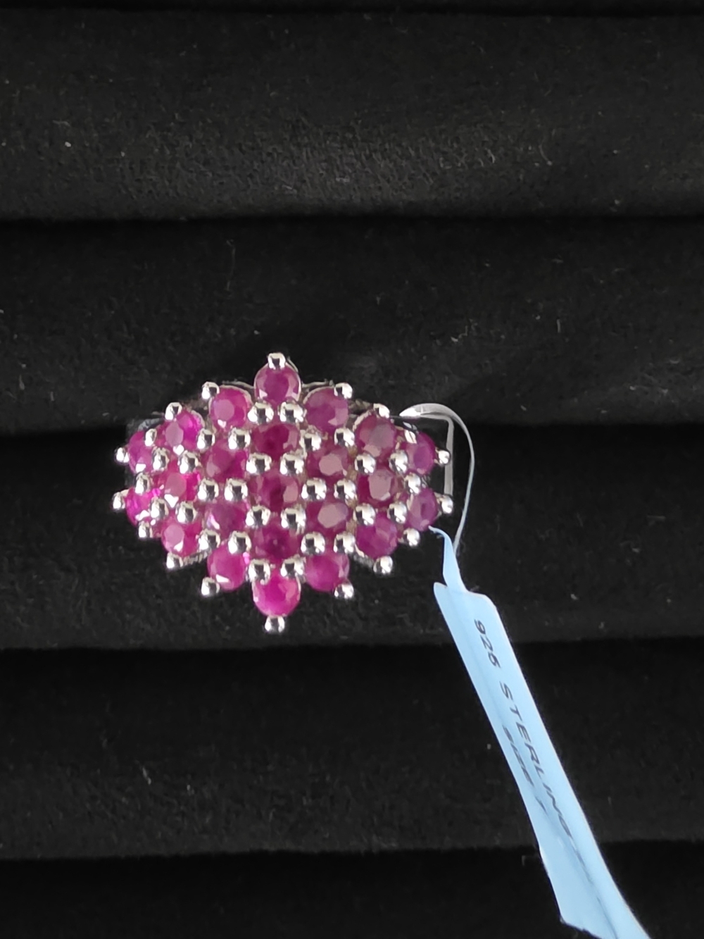 Sterling Silver Genuine Ruby Ring - Size 7